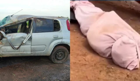 VÍDEO: corpo é jogado para fora de veículo após capotamento em Goiás
