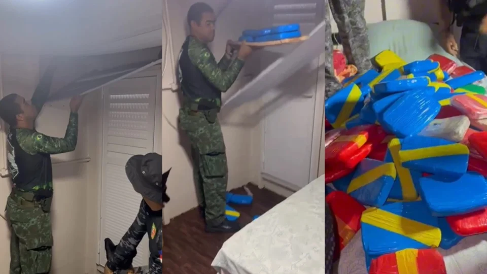 VÍDEO: mais de 250 kg de drogas são encontradas em forro de camarote de barco no AM   