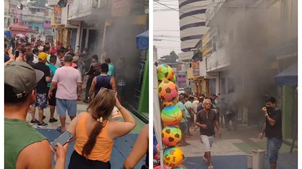 VÍDEO: incêndio é registrado em loja do Centro de Manaus