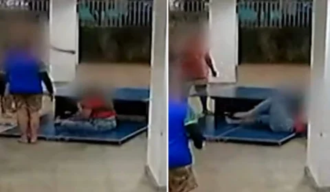 VÍDEO: mulher leva chute no rosto de vizinho em condomínio de São Paulo