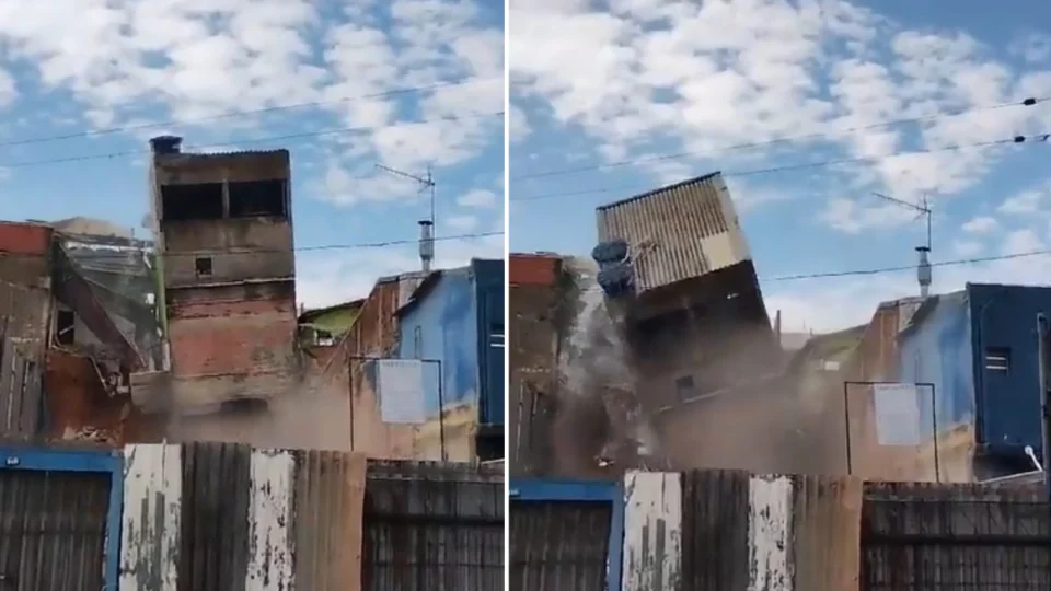 VÍDEO: sobrado desaba e assusta moradores em Taboão da Serra-SP