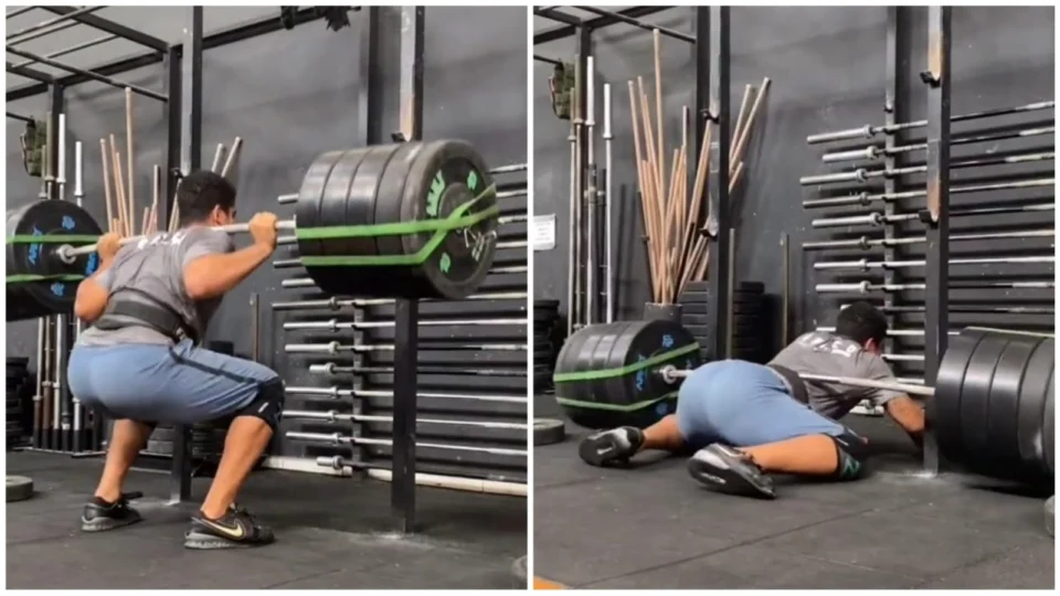 VÍDEO: homem exagera em peso na academia e quase é esmagado por aparelho