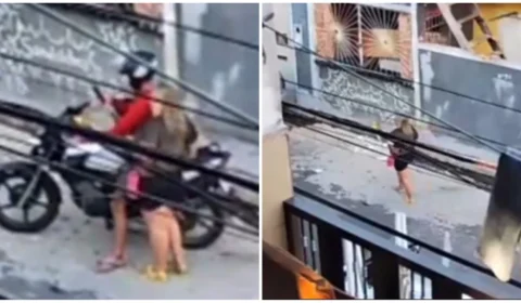 VÍDEO: motociclista de aplicativo rouba celular de passageira após fim de corrida em Manaus