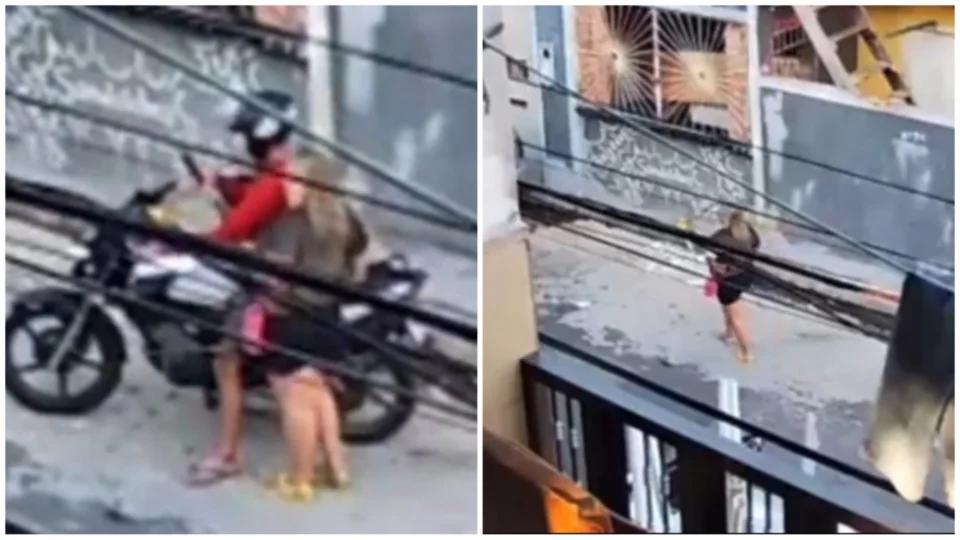 VÍDEO: motociclista de aplicativo rouba celular de passageira após fim de corrida em Manaus