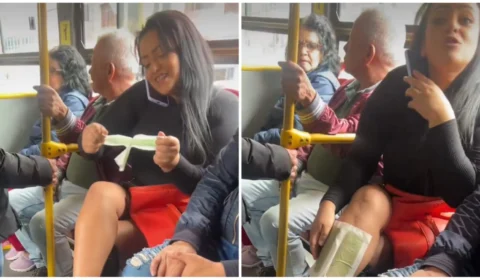VÍDEO: mulher depila perna dentro de ônibus em Bogotá e viraliza no TikTok