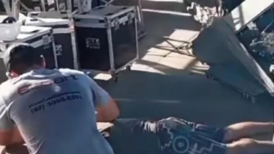 Homem fica ferido durante desmontagem do palco da Expoferr