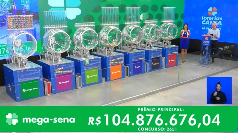VÍDEO: confira números sorteados da Mega-Sena 2651 nesta quarta-feira, 1º 