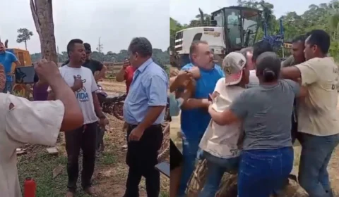 VÍDEO: produtor rural estapeia e segura prefeito pela gola da camisa no Acre