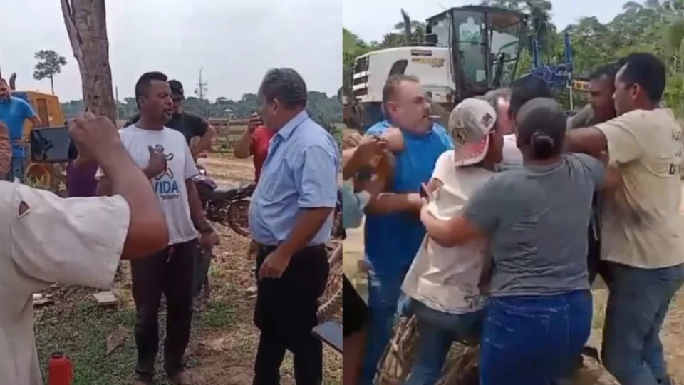 VÍDEO: produtor rural estapeia e segura prefeito pela gola da camisa no Acre
