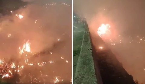 Queimada é registrada no bairro Educandos em Manaus