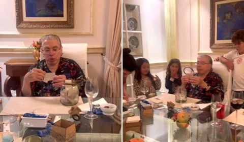 VÍDEO: Silvio Santos aparece com a família comemorando o Dia de Ação de Graças