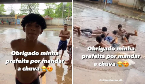 VÍDEO: jovens viralizam nadando em poça alagada pela chuva em Palmas