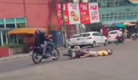 VÍDEO: ‘bigode’ é executado a tiros por dois suspeitos em motocicleta, em Manaus