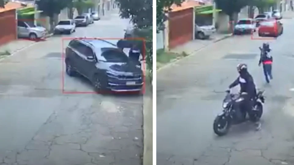 VÍDEO: dupla falha ao tentar assaltar carro blindado e roubam outra vítima