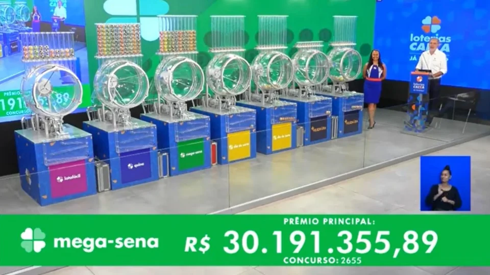 VÍDEO: confira números sorteados na Mega-Sena 2655 neste sábado, 11