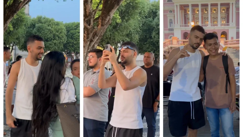 VÍDEO: Pedro Sampaio é flagrado em passeio cultural no Centro de Manaus