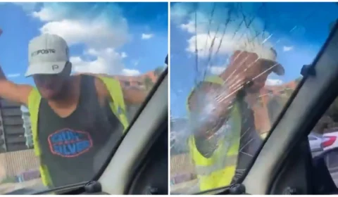 VÍDEO: flanelinha destrói para-brisa de carro estacionado na Asa Sul, no DF