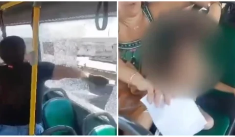 VÍDEO: mãe quebra janela de ônibus no RJ após filho passar mal com o calor