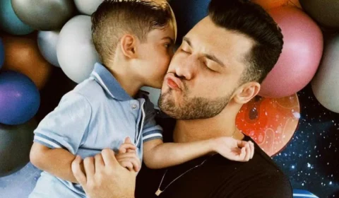 Murilo Huff comemora aniversário de Léo, filho com Marília Mendonça
