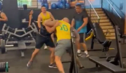 VÍDEO: PM e homem brigam dentro de academia em Manaus