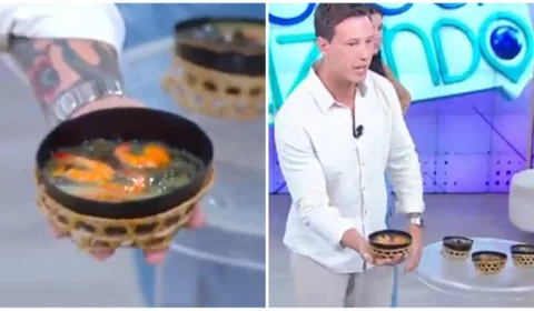 Apresentadores do ‘Fofocalizando’ experimentam tacacá: ‘adocicado’