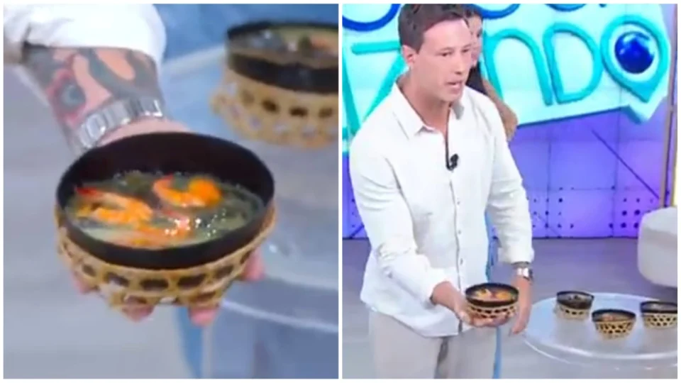 Apresentadores do ‘Fofocalizando’ experimentam tacacá: ‘adocicado’