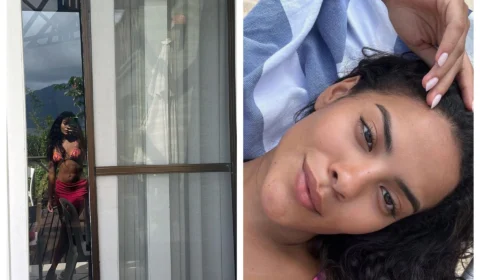 De férias na praia, Bella Campos posta foto de topless e internet reage