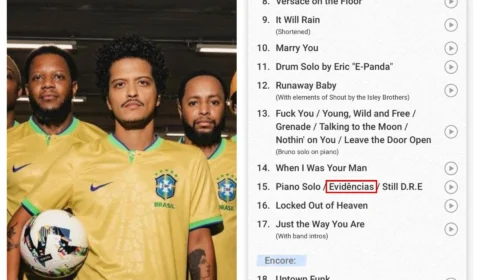 Bruno Mars coloca ‘Evidências’ de Chitãozinho & Xororó na setlist