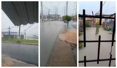 VÍDEO: chuva provoca alagamentos e riscos de tombamento em Manaus