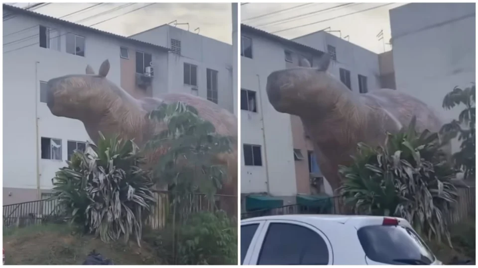 Réplica gigante da Capivara Filó é vista no Viver Melhor 2, em Manaus; veja