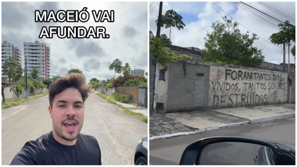 ‘Maceió vai afundar’, alerta influenciador sobre a situação atual da cidade
