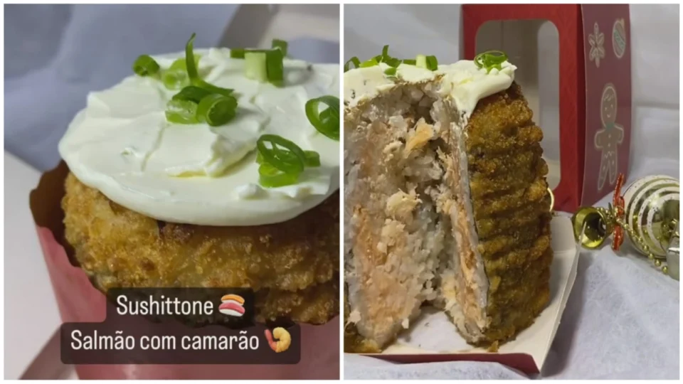 Sushittone: panetone de sushi viraliza na internet durante Natal