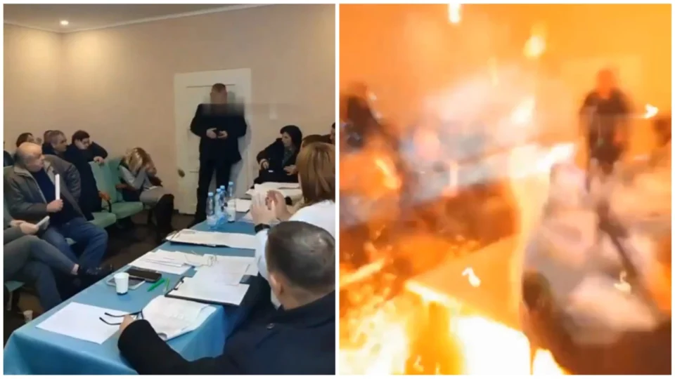 VÍDEO: Deputado explode granada durante reunião em prefeitura na Ucrânia