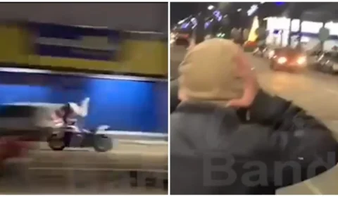 VÍDEO: motociclista ‘capota’ ao tentar fugir da PM, em Pinhais-PR