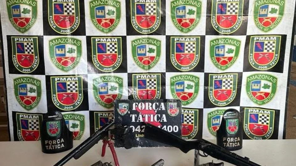 Força Tática apreende 5 armas, munições e drogas no Careiro Castanho-AM
