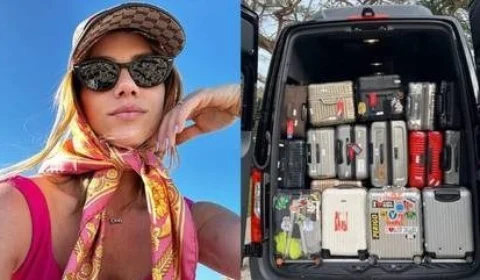 Giovanna Ewbank impressiona web por quantidade de malas ao voltar de viagem