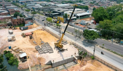 Começam obras para construção da ponte na av. Autaz Mirim, em Manaus