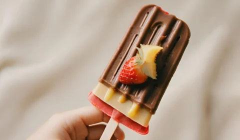 Receita fácil para as férias com as crianças: picolé de frutas com chocolate