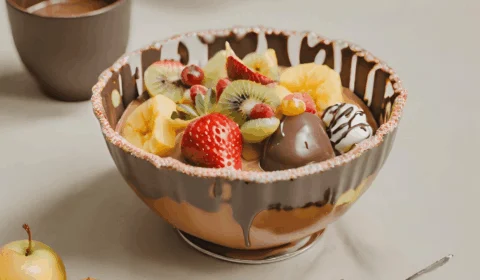 Receita para fazer nas férias com as crianças: chocolate com frutas