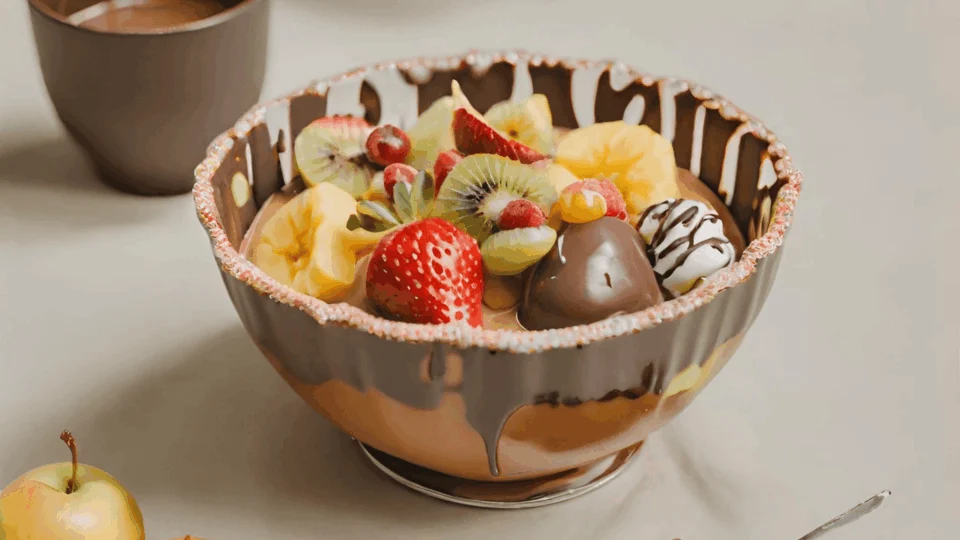 Receita para fazer nas férias com as crianças: chocolate com frutas