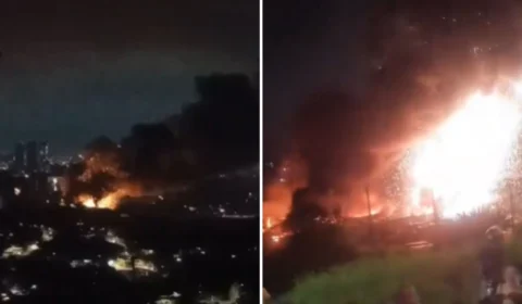 VÍDEO: incêndio em galpão na Grande SP causa explosão