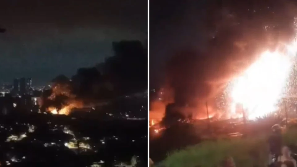 VÍDEO: incêndio em galpão na Grande SP causa explosão