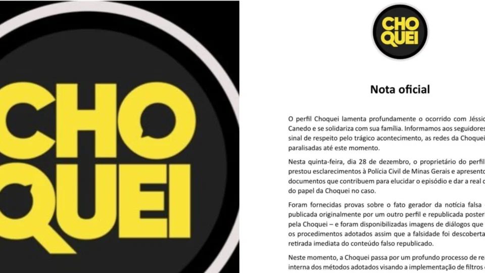 ‘Choquei’ confirma fake news e lamenta morte de Jéssica