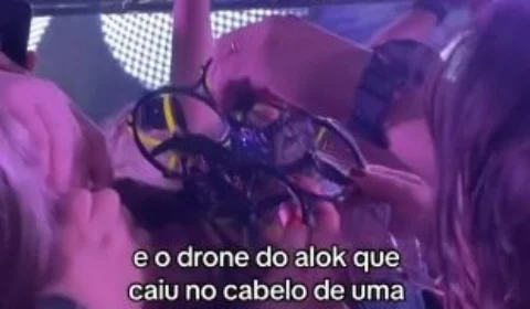 VÍDEO: drone fica preso em cabelo de fã durante show do DJ Alok em SC