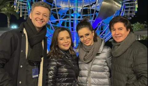 Sandy curte parque de diversões nos EUA ao lado de pais e ex-marido