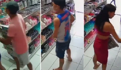 VÍDEO: trio rouba drogaria e clientes no bairro Jorge Teixeira