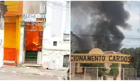 VÍDEO: incêndio atinge área de aluguel de quitinete no Centro de Manaus