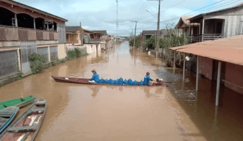 Boca do Acre-AM tem alerta de inundação com elevação de rio