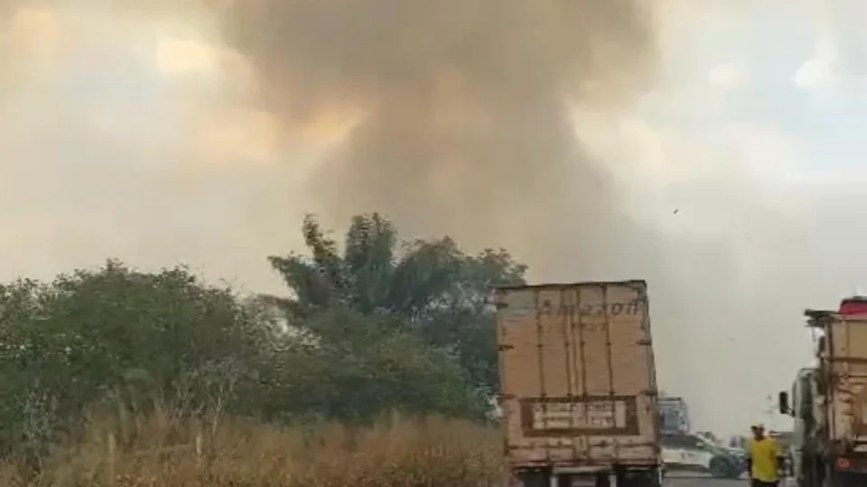 Queimadas em Roraima interrompem tráfego na BR-174; veja vídeo