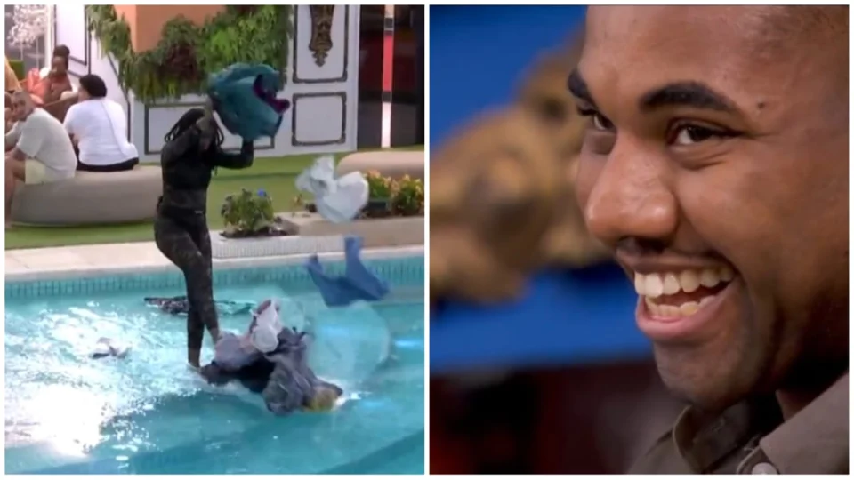 BBB 24: Leidy Elin joga mala de Davi na piscina; veja o momento